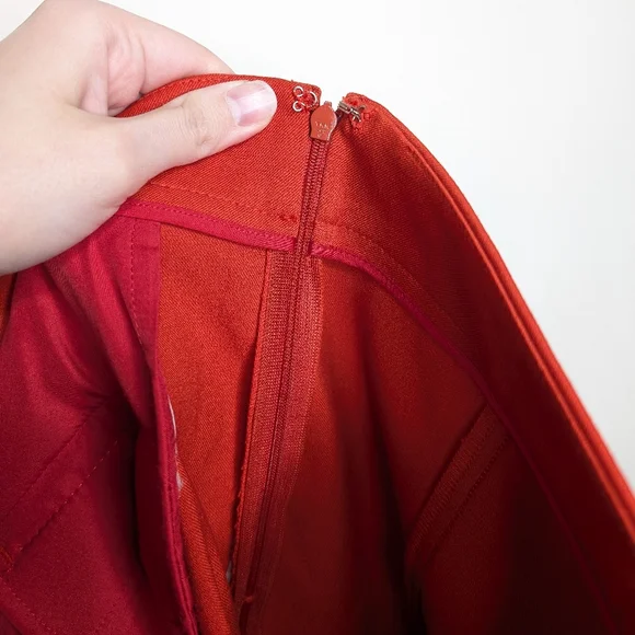 Ann Taylor Women's Orangish Red Straight Leg Pants with Front Seam Size 6 - Picture 15 of 16